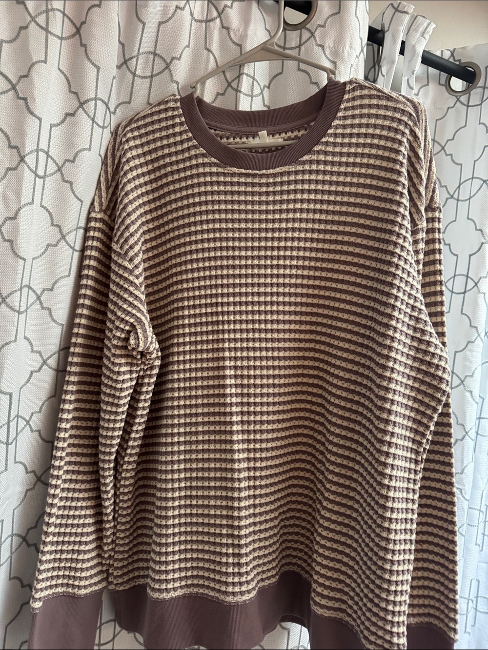 Women’s purple Waffle Knit Crewneck Sweater
